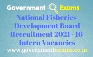 NFDB Intern Recruitment 2021 Government Exams