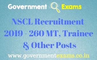 NSCL Recruitment 2019 - 260 MT, Trainee & Other Posts