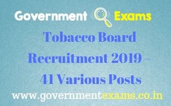 Tobacco Board Recruitment 2019