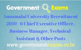 Annamalai University Recruitment 2019