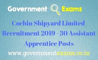 Cochin Shipyard Limited Recruitment 2019