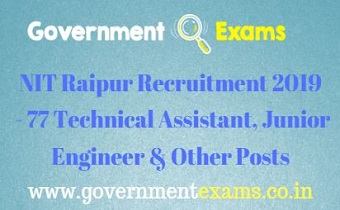 NIT Raipur Recruitment 2019