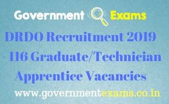 DRDO Graduate/ Technician Apprentice Recruitment 2019