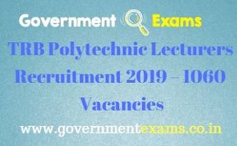 TRB Polytechnic Lecturers Recruitment 2019