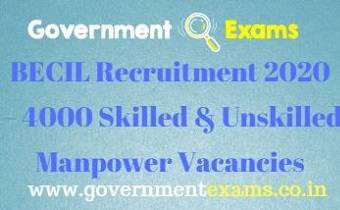 BECIL Skilled & Unskilled Manpower Recruitment 2020