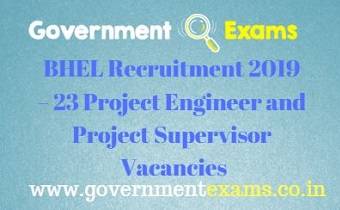 BHEL Project Engineer and Project Supervisor Recruitment 2019