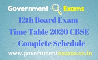 CBSE Exam Date 2020 Class 12