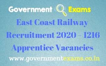 East Coast Railway Recruitment 2020