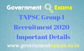 TNPSC Group 1 Recruitment 2020