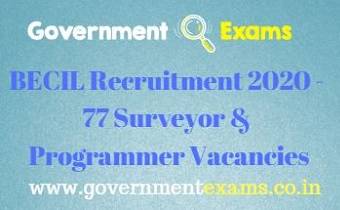 BECIL Surveyor and Programmer Recruitment 2020