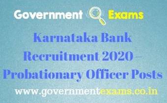 Karnataka Bank PO Recruitment 2020