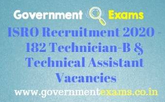 ISRO Technician-B and Technical Assistant Recruitment 2020