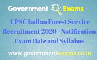 UPSC Indian Forest Service Recruitment 2020