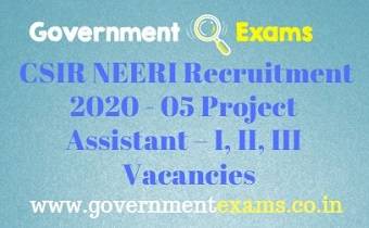 NEERI Project Assistant Recruitment 2020