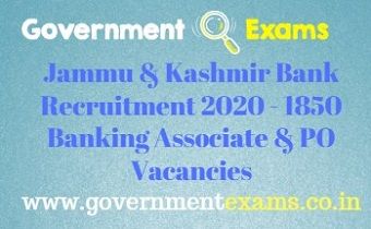 Jammu & Kashmir Bank Recruitment 2020