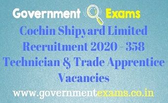 Cochin Shipyard Limited Recruitment 2020