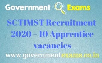 SCTIMST Apprentice Recruitment 2020