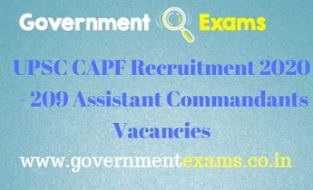 UPSC CAPF Recruitment 2020