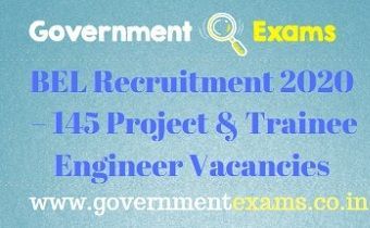 BEL Recruitment 2020 Project & Trainee Engineer 145 Vacancies