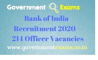 Bank of India Officer Recruitment 2020