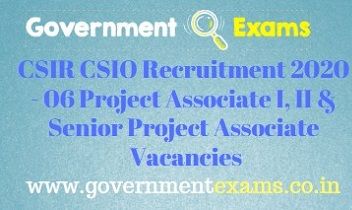 CSIR CSIO Recruitment 2020