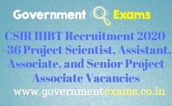 CSIR IHBT Recruitment 2020