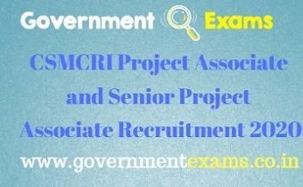 CSMCRI Project Associate and Senior Project Associate Recruitment 2020