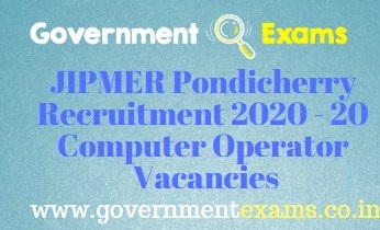 JIPMER Computer Operator Recruitment 2020