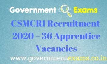 CSIR CSMCRI Apprentice Recruitment 2020