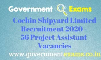 Cochin Shipyard Limited Project Assistant Recruitment 2020