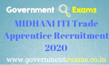 MIDHANI Trade Apprentice Recruitment 2020