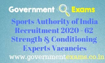 SAI Strength and Conditioning Experts Recruitment 2020