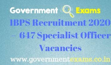 IBPS Specialist Officer Recruitment 2020