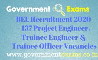 BEL Project Engineer Trainee Officer Recruitment 2020