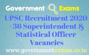 UPSC Superintendent Statistical Officer Recruitment 2020