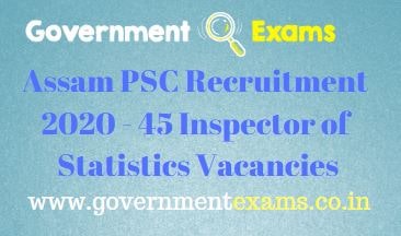 APSC Inspector of Statistics Recruitment 2021