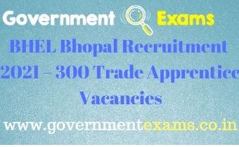 BHEL Bhopal Trade Apprentices Recruitment 2021