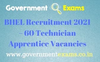 BHEL Ranipet Technician Apprentice Recruitment 2021