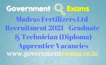 Madras Fertilizers Ltd Apprentice Recruitment 2021