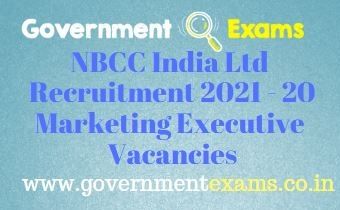 NBCC India Marketing Executive Recruitment 2021