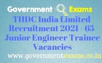 THDC India Jr Engineer Trainee Recruitment 2021