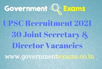 UPSC Joint Secretary and Director Recruitment 2021