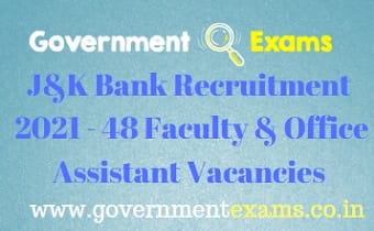 JK Bank Faculty Office Assistant Recruitment 2021