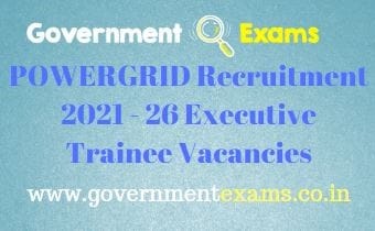 POWERGRID Executive Trainee Recruitment 2021