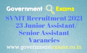 SVNIT Junior Assistant Recruitment 2021