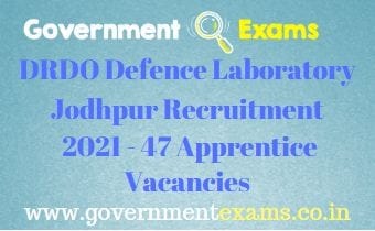DRDO Defence Laboratory Jodhpur Apprentice Recruitment 2021