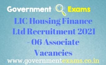 LIC Housing Finance Ltd Associate Recruitment 2021