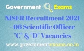NISER Scientific Officer Recruitment 2021