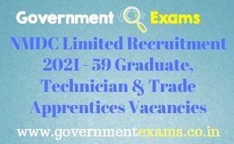 NMDC Ltd Apprentice Recruitment 2021