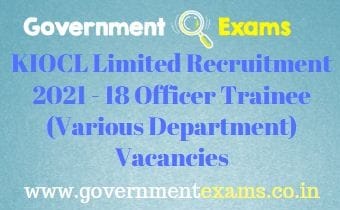 KIOCL Officer Trainee Recruitment 2021